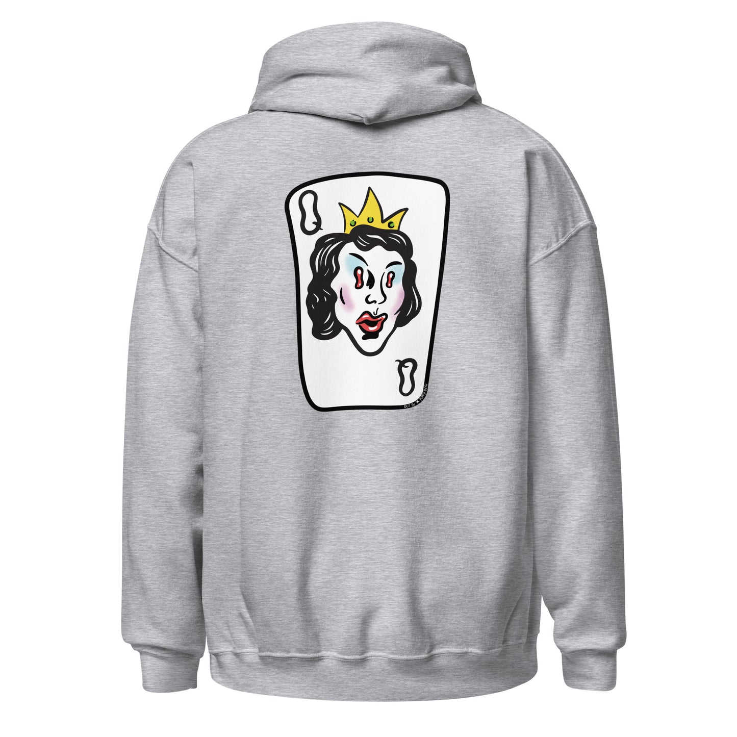 Sport grey hoodie back, with graphic.