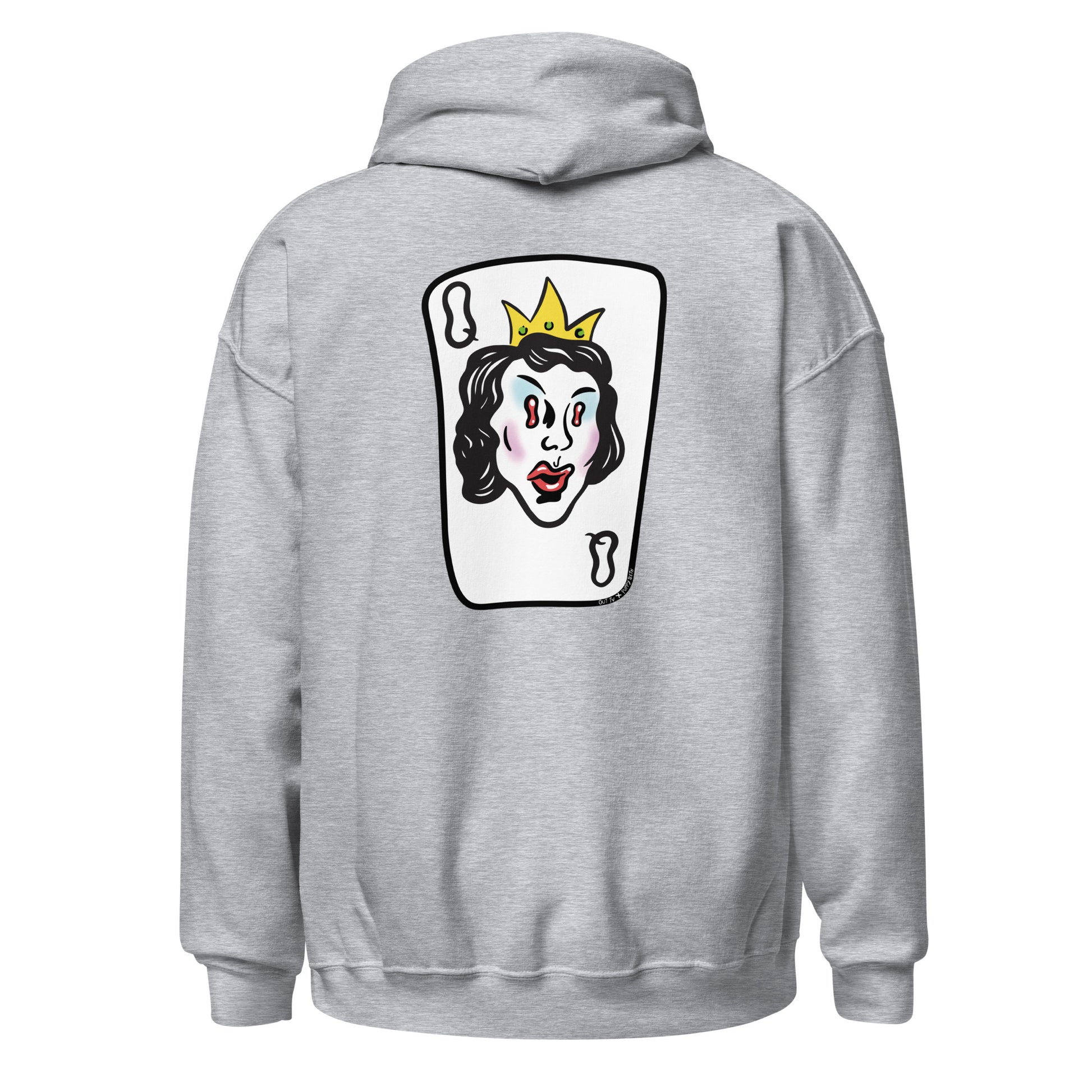 Sport grey hoodie back, with graphic.