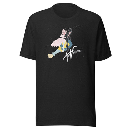 Black Heather tee with champagne Villbergs.