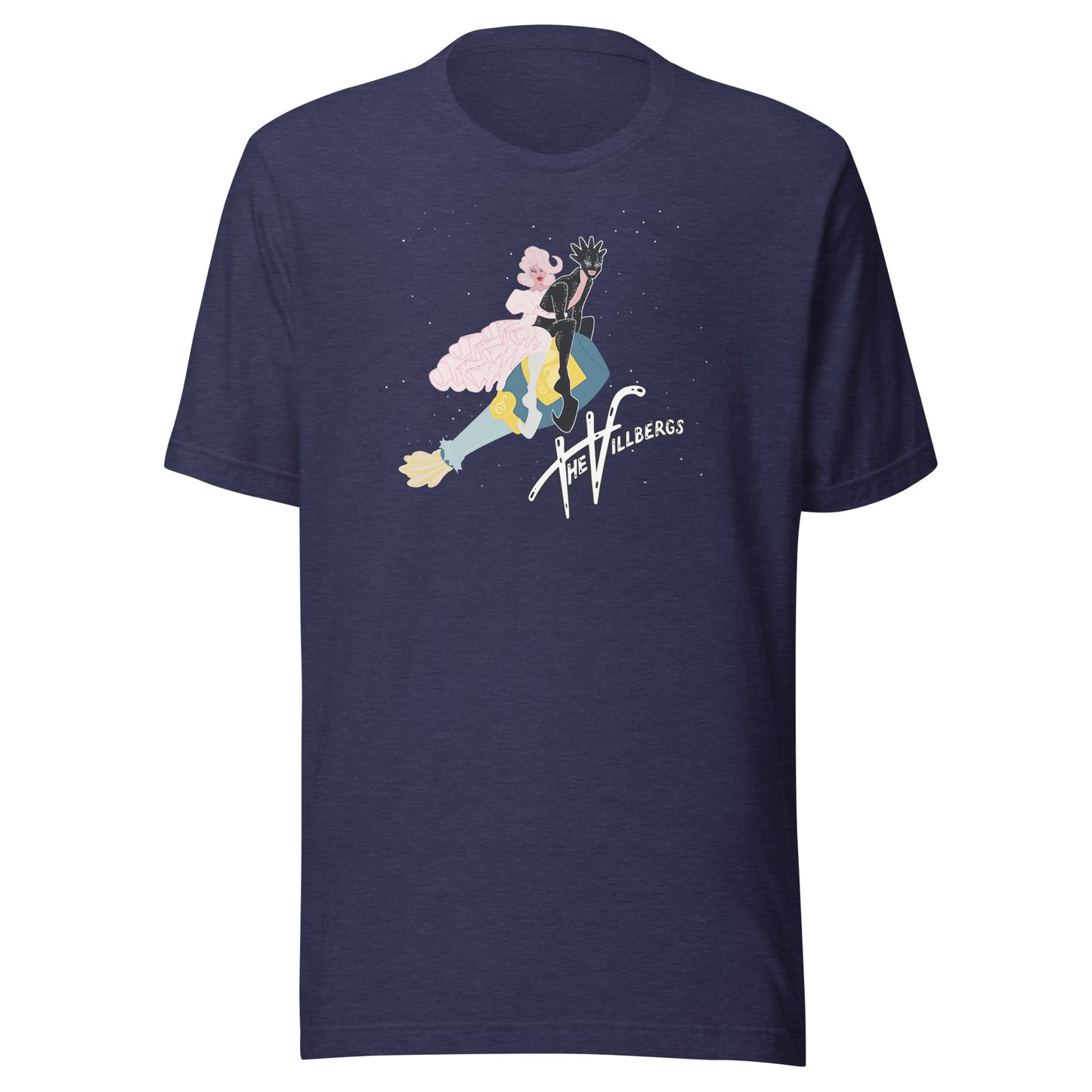 Midnight navy heather shirt with graphic.