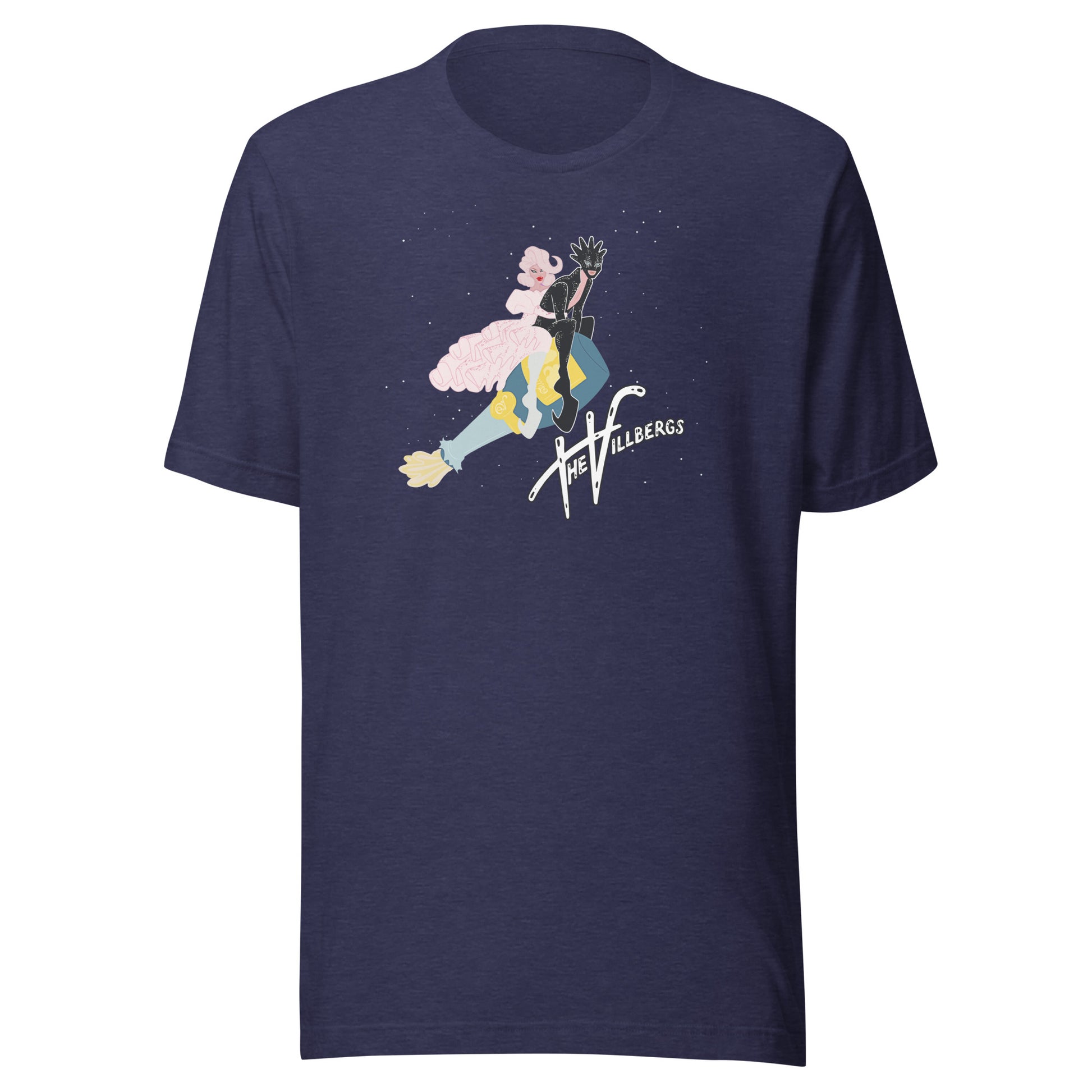 Midnight navy heather shirt with graphic.