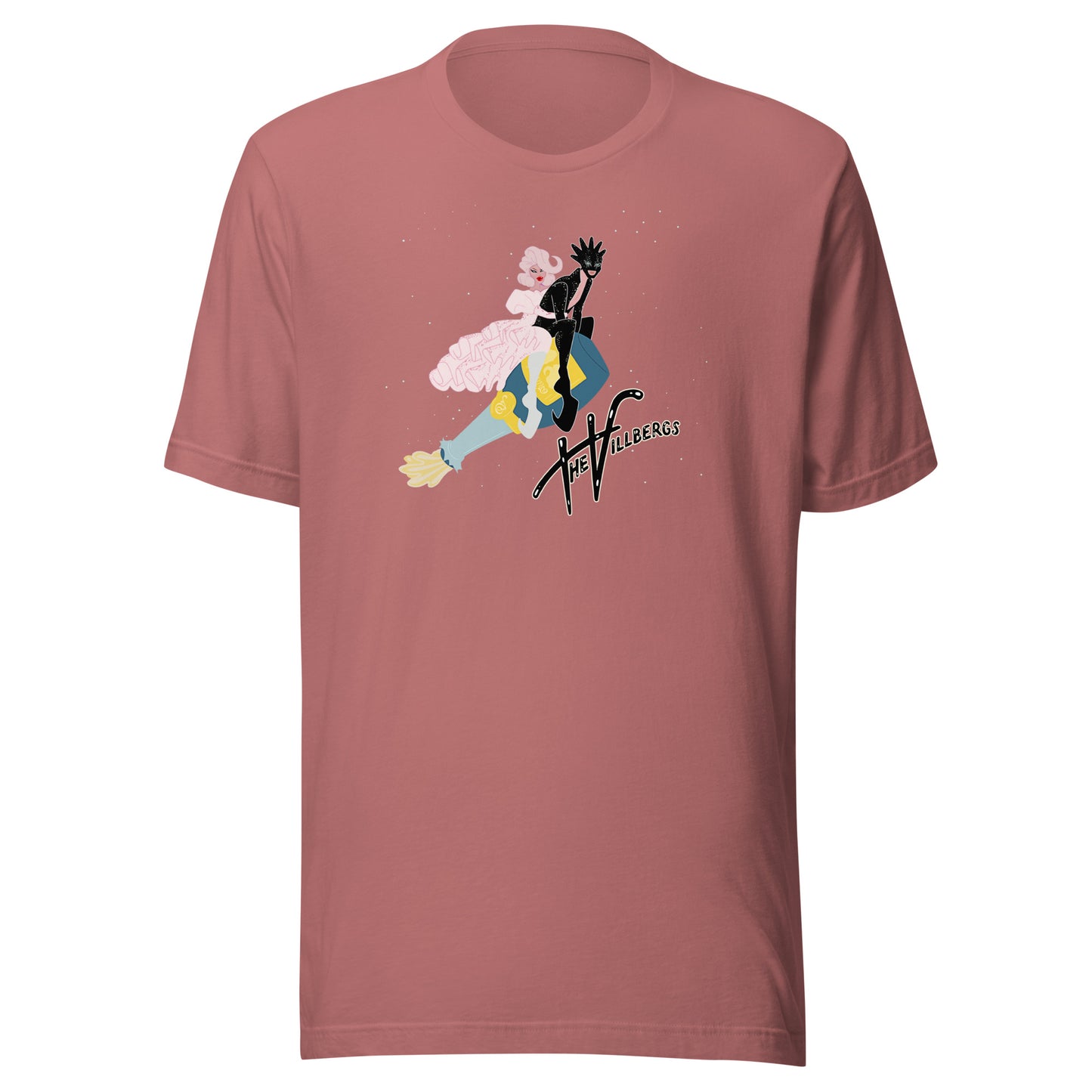 Mauve T-shirt with graphic.